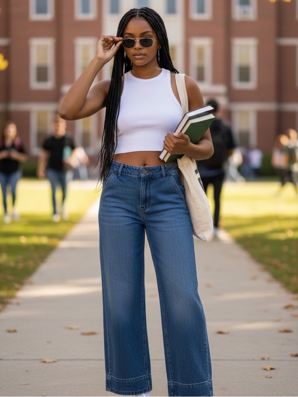 Express Classic Wide-Leg Jeans - Blue